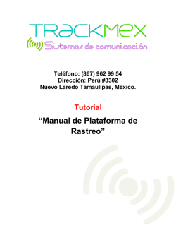“Manual de Plataforma de Rastreo”