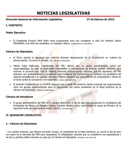 Noticias Legislativas 27/Feb/2015