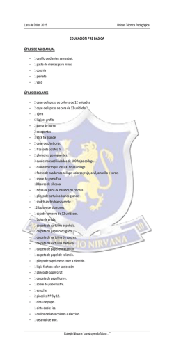 EDUCACIÓN PRE BÁSICA - Colegio NIrvana 2015