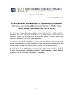 Se informa la renuncia de Arturo Fernández Pérez como miembro