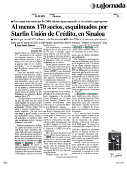 Al menos 170 socios esquilmados por Starfín Unión de Crédito en