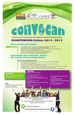 MANUTENCIÓN-Colima 2014 - 2015 ¿Cómo puedes participar?