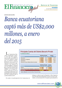 Banca ecuatoriana captó más de US$2,000 millones
