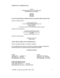 URGENCIAS / EMERGENCIAS