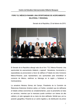 Foro TLC México-Panamá - Centro de Estudios Internacionales
