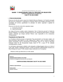 MUNICIPALIDAD DISTRITAL DE CAYMA BASES Y CRONOGRAMA
