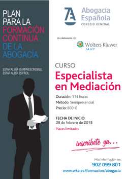 Especialista en Mediación