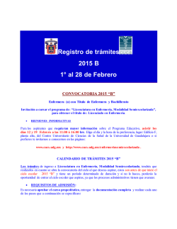 Convocatoria 2015B - Centro Universitario de Ciencias de la Salud