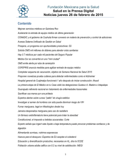 Noticias del 26 de Febrero de 2015