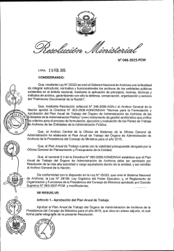 2 0 1 5 - PCM - Presidencia del Consejo de Ministros