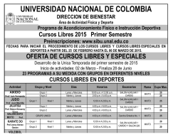 Cursos Libres de Deportes 2015-1 - Bienestar