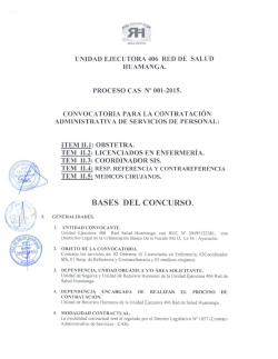 Convocatoria - Dirección Regional de Salud Ayacucho