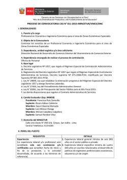 CAS Nro. 011-2015-MINCETUR/VMCE/DNC