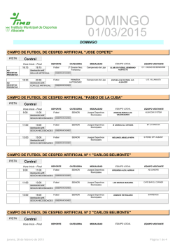 Domingo 01-03-15 - Instituto Municipal de Deportes de Albacete