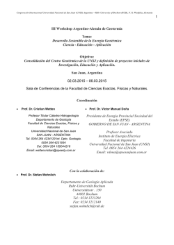 Geothermie Workshop Argentinien - Facultad de Ciencias Exactas