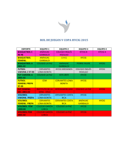 ROL DE JUEGOS V COPA HYCIG 2015