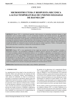 Microestructura y respuesta Mecánica a altas teMperaturas