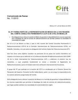 No. 11/2015 - Instituto Federal de Telecomunicaciones