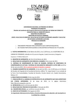 Convocatoria Maestría 2016-1 - Division de Estudios de Posgrado