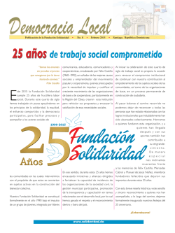 25 añosde trabajo social comprometido