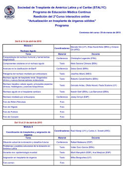 Programa en español - sociedad mexicana de transplantes