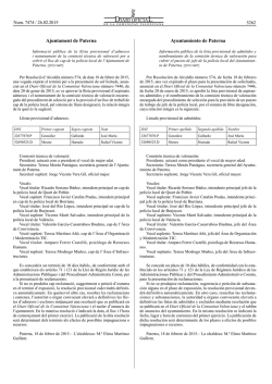 Informació pública de la llista provisional d`admesos i nomenament