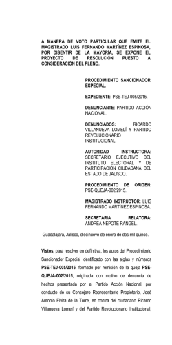 procedimiento sancionador especial - Tribunal Electoral del Estado
