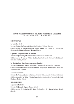 ÍNDICE DE LOS ENCUENTROS DEL FORO DE DERECHO