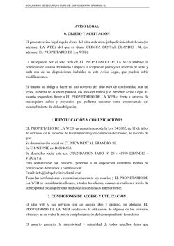 Aviso Legal - CLÍNICA DENTAL ERANDIO SL