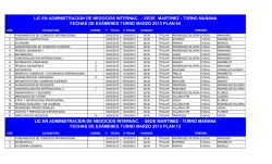 turno mañana fechas de exámenes turno marzo 2015 plan 04 lic e