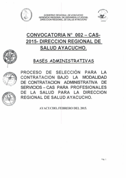 Convocatorias y Bases - Direcci&oacute;n Regional de Salud Ayacucho