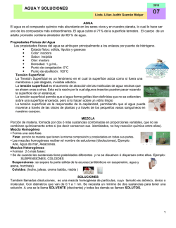 AGUA Y SOLUCIONES - QUIMICA 2015 Medicina, USAC