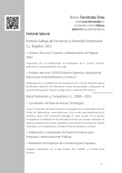 Bosco Fernández Eiras historial laboral - currículum vítae