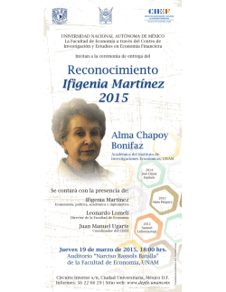 Premio Ifigenia Martinez 2015 a Alma Chapoy Bonifaz