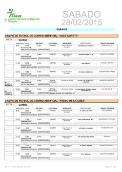 Sábado 28/02/15 - Instituto Municipal de Deportes de Albacete