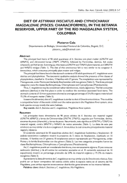 DIET OF ASTYANAX FASCIATUS AND CYPHOCHARAX