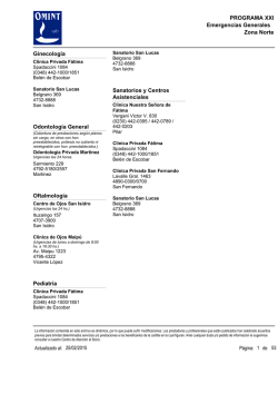 Zona Norte PROGRAMA XXI Emergencias Generales