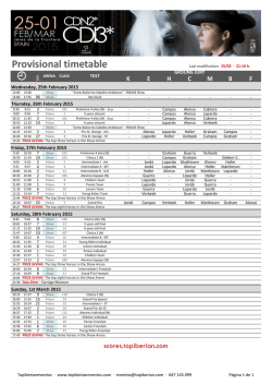 Horarios provisionales