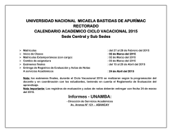 Informes - UNAMBA: - Universidad Nacional Micaela Bastidas de