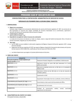 Convocatoria CAS N° 023 - Bases de Perfil