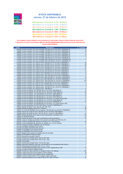 STOCK DISPONIBLE viernes, 27 de febrero de 2015