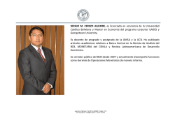 Sergio Cerezo Aguirre - Banco Central de Bolivia