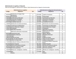 Administración Logística / Administración en Negocios Internacionales