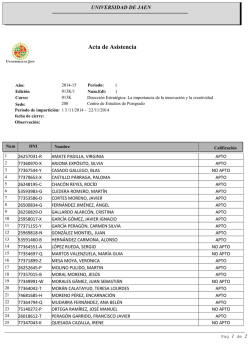 Acta de evaluaci&oacute;n - Universidad de Ja&eacute;n