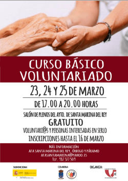 cartel curso voluntariado - AFA Santa Marina del Rey, Órbigo y