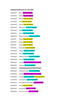 Calendario féminas en ruta 2015