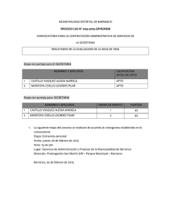 municipalidad distrital de barranco proceso cas n° 004-2015