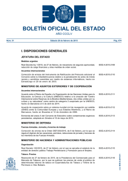 Sumario del BOE núm 51 de Sábado 28 de febrero de 2015