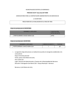 municipalidad distrital de barranco proceso cas n° 003-2015