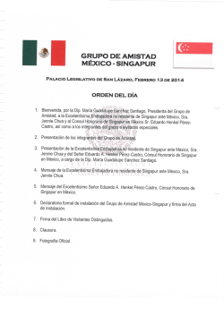 GRUPO DE AMISTAD MÉXICO" SINGAPUR i \ I I i . i N